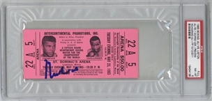 Muhammad Ali Signed Original 1965 Ali vs. Liston Ticket - PSA NM-MT 8